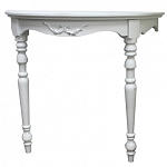 Консоль настенная полукруглая из массива бука с легкими потертостями White Provence варинант исполнения - 1 | Loft Concept в Твери