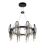 Люстра подвесная круглая черного цвета с круглыми прозрачными плафонами Virelia  варинант исполнения - 5 | Loft Concept в Твери