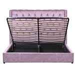 Кровать двуспальная фиолетовая с основанием из массива дерева с мягким изголовьем Velour Beds варинант исполнения - 3 | Loft Concept в Твери