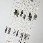 Люстра с прямоугольными плафонами из хрусталя Esme Rectangular Crystal Chrome Chandelier варинант исполнения - 2 | Loft Concept в Твери