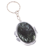 Зеркало брелок карманное двухстороннее из натурального камня Серафинит Stone Mirrors варинант исполнения - 1 | Loft Concept в Твери