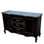 Буфет черного цвета с состаренным эффектом из массива березы с ящиками и дверцами Vintage варинант исполнения - 2 | Loft Concept в Твери