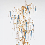 Люстра с голубыми и прозрачными подвесками в форме капель Blue Drop Chandelier варинант исполнения - 1 | Loft Concept в Твери