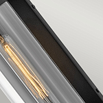 Настенный фонарь в индустриальном стиле с вытянутым цилиндрическим плафоном из прозрачного стекла и черным корпусом Hinkley варинант исполнения - 3 | Loft Concept в Твери