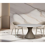 Стол обеденный круглый мраморный на бежевом основании Valedmir варинант исполнения - 5 | Loft Concept в Твери