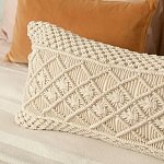 Чехол на подушку с макраме бежевого цвета Macrame варинант исполнения - 5 | Loft Concept в Твери
