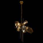 Люстра подвесная со стеклянными плафонами из дымчатого и золотистого с тремя вертикальными подвесками Gilded Mirage  варинант исполнения - 3 | Loft Concept в Твери