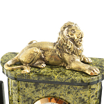 Настольный письменный набор из змеевика и бронзы с декором в виде льва Successful Leader варинант исполнения - 3 | Loft Concept в Твери