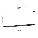 Подвесной светильник линейный вытянутой формы с черным матовым корпусом и золотистыми акцентами Line Pendant варинант исполнения - 2 | Loft Concept в Твери