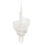 Люстра белая в форме спирали с декором из круглых деревянных бусин White Wooden Beads варинант исполнения - 2 | Loft Concept в Твери