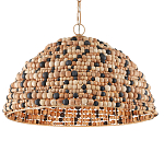 Подвесной светильник в форме купола из деревянных бусин Wooden Beads варинант исполнения - 1 | Loft Concept в Твери