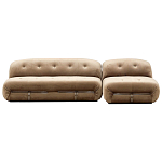 Дизайнерский угловой диван с велюровой светло-коричневой обивкой Fosse Sofa варинант исполнения - 1 | Loft Concept в Твери