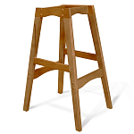 Барный стул со спинкой и подлокотниками на 4-х деревянных ножках Кремовый Велюр Ava Charm варинант исполнения - 5 | Loft Concept в Твери