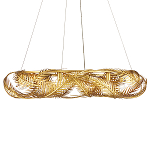 Люстра круглая с декором из золотых пальмовых листьев Graceful Palm Branch