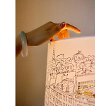 Настольная лампа с принтом на белом тканевом абажуре Roof Garden Lamp варинант исполнения - 1 | Loft Concept в Твери