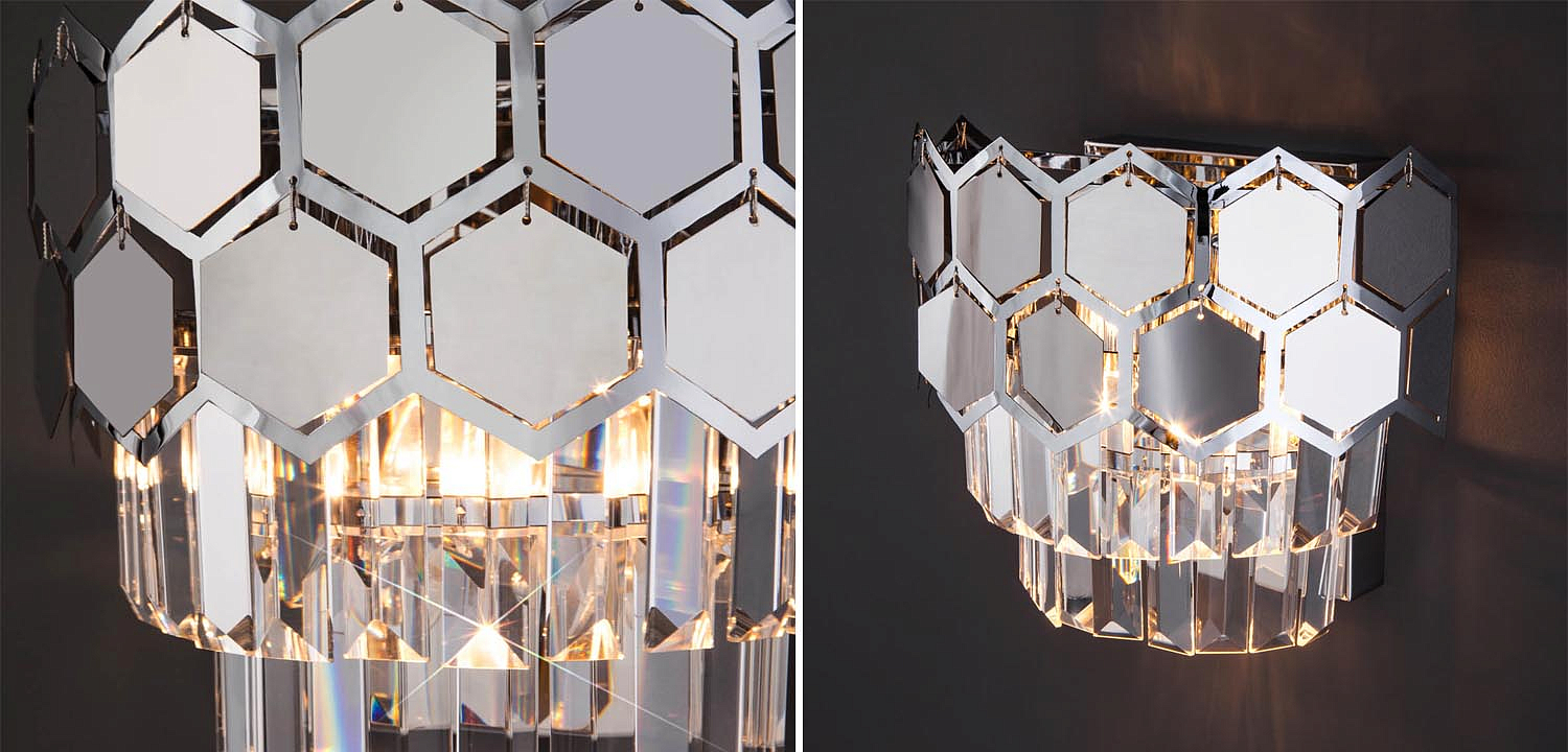 Бра Hanging Hexagon Moira Sconce chrome Бра Hanging Hexagon Moira Sconce chrome - Loft-Concept в Твери