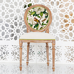 Стул бежевый из натурального бука с изображением птицы в саду Blooming Colored Birds варинант исполнения - 3 | Loft Concept в Твери