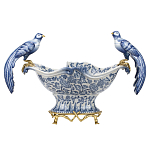 Фарфоровая чаша с птицами Blue and White варинант исполнения - 1 | Loft Concept в Твери