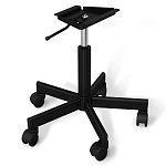 Стул с мягкой серой обивкой из велюра и подъемно-поворотным механизмом на черных колесиках Harper Gray варинант исполнения - 4 | Loft Concept в Твери