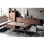 Кофейный стол из дерева с ящиком и нишей для хранения Coffee Walnut Table варинант исполнения - 2 | Loft Concept в Твери