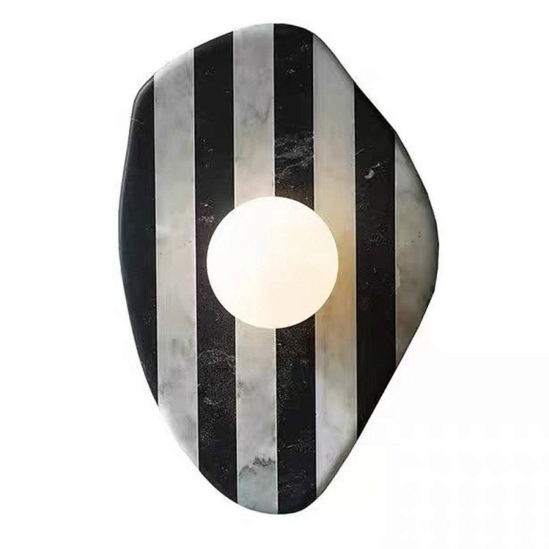 Бра полосатое из мрамора Shaw Marble Lighting Черно-белый Прозрачный Красный Бра полосатое из мрамора Shaw Marble Lighting Черно-белый Прозрачный Красный в Твери | Loft Concept