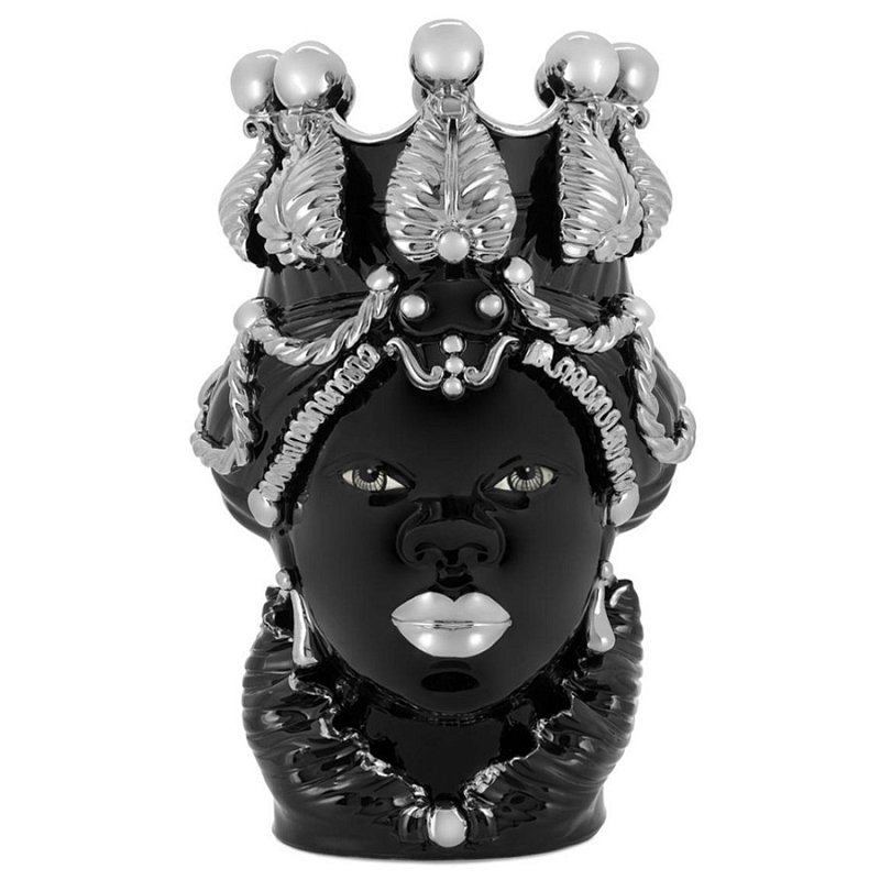 Ваза Vase Moro Lady Ltd Platinum Черный Серебряный Ваза Vase Moro Lady Ltd Platinum Черный Серебряный в Твери | Loft Concept