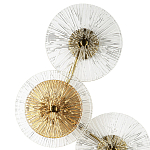 Бра с 4-мя плафонами в форме диска из рельефного коричневого стекла Decorative Four Glass Discs Wall Lamp варинант исполнения - 2 | Loft Concept в Твери