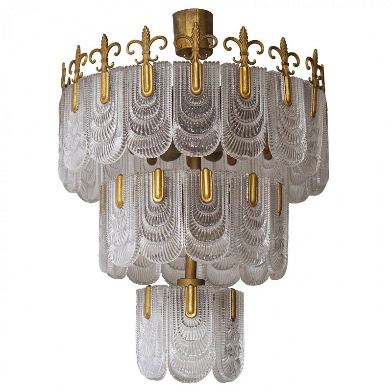 Люстра Large Art Deco Murano Kaiser Leuchten Chandelier Латунь Люстра Large Art Deco Murano Kaiser Leuchten Chandelier Латунь в Твери | Loft Concept
