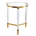 Золотой приставной столик с круглой стеклянной столешницей Weightless Table варинант исполнения - 3 | Loft Concept в Твери