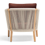 Дизайнерское уличное кресло из массива дерева с веревочной спинкой BOBOLI Armchair варинант исполнения - 5 | Loft Concept в Твери