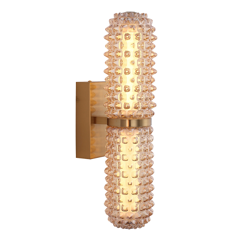 Бра с факутрным стеклянным плафоном Шампань Sonora Шампань Латунь в Твери | Loft Concept 