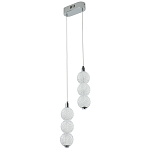 Подвесной светодиодный светильник с 2-мя плафонами Crystal Globule Hanging Lamp Chrome варинант исполнения - 2 | Loft Concept в Твери
