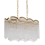 Люстра прямоугольная на цепях с прозрачными трубками и волнистым краем Nembus варинант исполнения - 1 | Loft Concept в Твери