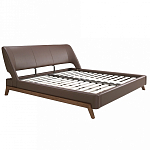 Кровать двуспальная с изголовьем из экокожи шоколадно-коричневого цвета Modern Look варинант исполнения - 2 | Loft Concept в Твери