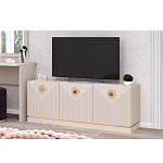 ТВ-тумба с 3-мя фактурными дверцами Satin Furniture варинант исполнения - 3 | Loft Concept в Твери