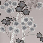 Обои ручная роспись Anemones in Light Dusk colourway on Lilac Hint slub silk варинант исполнения - 1 | Loft Concept в Твери