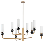 Люстра на штанге с 8-ю цилиндрическими матовыми плафонами и шарами из камня Orb Essence варинант исполнения - 4 | Loft Concept в Твери