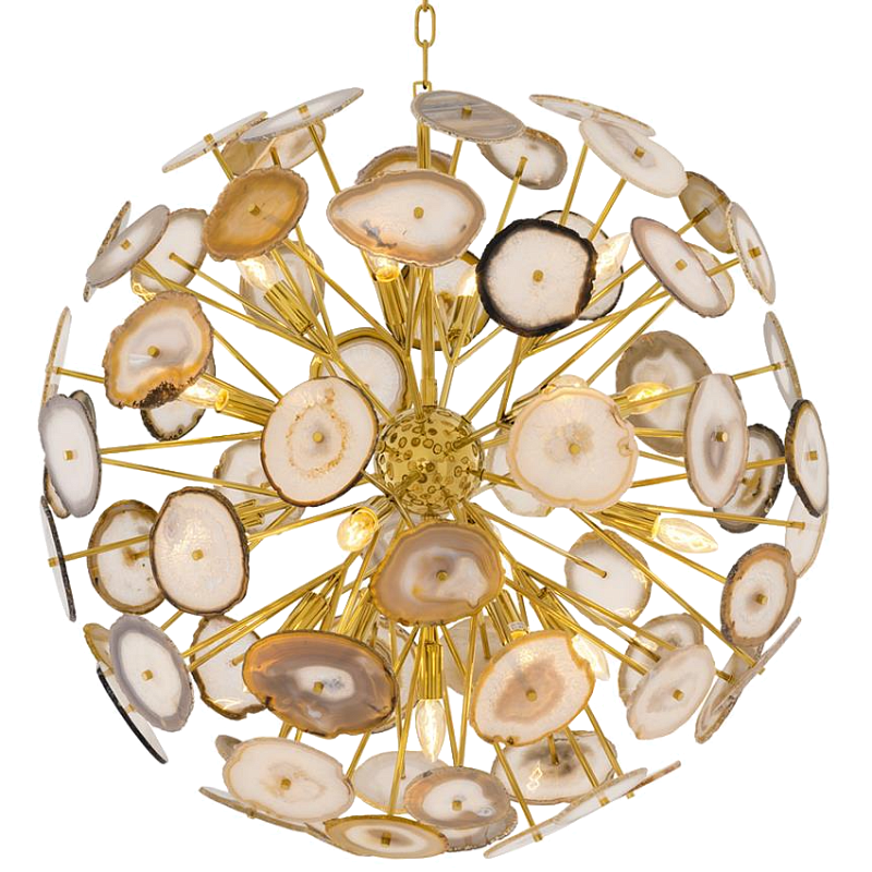 Люстра Chandelier Branquinho L Глянцевое золото Бежево-серый Люстра Chandelier Branquinho L Глянцевое золото Бежево-серый в Твери | Loft Concept