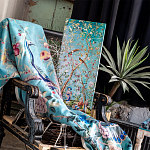 Постер на холсте в стиле шинуазри с изображением сада Chinoiserie Imperial Garden Birds and People Poster варинант исполнения - 2 | Loft Concept в Твери