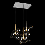 Люстра подвесная 3 лампы с прозрачными стеклянными шарами и золотыми деталями Giopato & Coombes варинант исполнения - 4 | Loft Concept в Твери