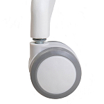 Стул с мягкой синей обивкой из велюра и подъемно-поворотным механизмом на белых колесиках Harper Blue and White варинант исполнения - 7 | Loft Concept в Твери