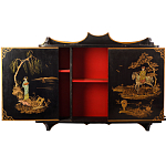Винтажная полка в Китайском стиле c ручной росписью Chinese Shelf Black варинант исполнения - 2 | Loft Concept в Твери