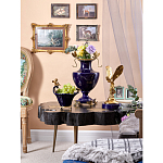 Ваза темно-синего цвета из фарфора с бронзовыми стрекозами Eden Garden porcelain and bronze варинант исполнения - 4 | Loft Concept в Твери