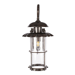 Уличный настенный светильник с цилиндрическим плафоном и изогнутым кованым каркасом Elysian Lanterns варинант исполнения - 2 | Loft Concept в Твери