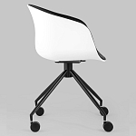 Офисное кресло из пластика с мягким сиденьем Eggshell Black варинант исполнения - 3 | Loft Concept в Твери