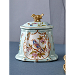 Шкатулка голубого цвета с рисунком и состаренным эффектом Eden Garden варинант исполнения - 4 | Loft Concept в Твери