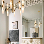 Люстра золотая с 16-ю тонкими цилиндрическими плафонами Shoulders варинант исполнения - 2 | Loft Concept в Твери