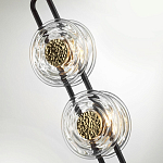 Подвесной светильник с 2-мя прозрачными стеклянными плафонами и золотистыми центральными вставками Virelia  варинант исполнения - 6 | Loft Concept в Твери