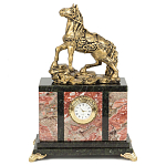 Часы настольные из натурального камня с декором в виде коня Horse Stone Clock варинант исполнения - 3 | Loft Concept в Твери