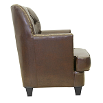 Кресло кожаное c мягкими подлокотниками на 4-х деревянных ножках из массива березы Joseph Armchair brown варинант исполнения - 1 | Loft Concept в Твери